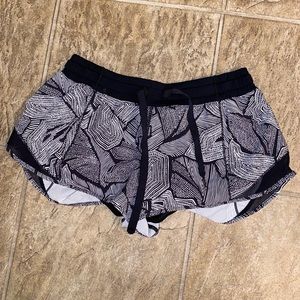 Black and White Printed Lululemon Shorts